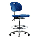 E Com Seatin, Inc. Newport Class 100 Clean Room Industrial Desk-Height Chairs CLR-HPHBCH-CR-T1-A0-CF-CC-BLU 1.0 Each-MDL-EOCRTA0CCCBLU