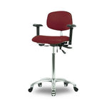 Eo2 Concepts NCR-VMBCH-CR-T0-A1-NF-CC-8569 Class 100 Cleanroom Medium Bench-Height Chair, Vinyl, Medium Back, Casters, Burgundy - 1 Each