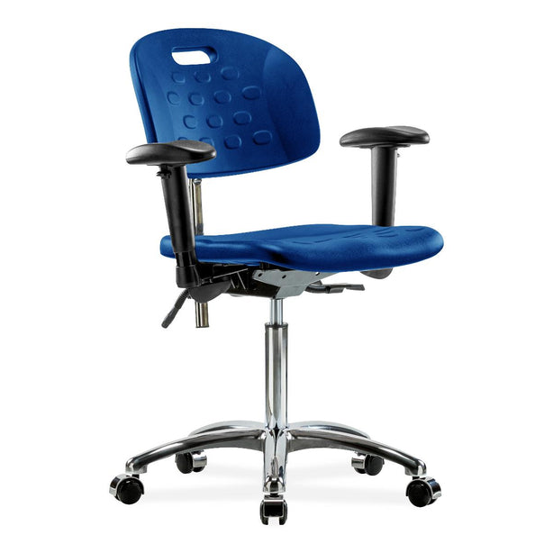 E Com Seatin, Inc. Newport Class 100 Clean Room Industrial Desk-Height Chairs CLR-HPMBCH-CR-T0-A1-NF-CC-BLU 1.0 Each-MDL-EOCT0ANFCCBLU