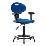 E Com Seatin Erie Medium Bench-Height Chair, Polyurethane, Round Base, Arms, Glides, Blue - TPMBCH-RT-A1-RG-BLU - 1 Each