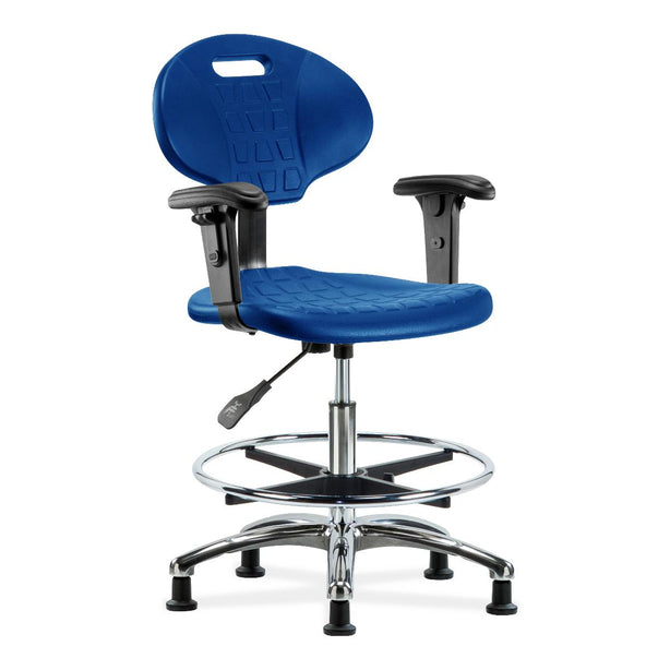E Com Seatin, Inc. Erie Medium Bench-Height Chairs TPMBCH-CR-A1-CF-RG-BLU 1.0 Each-MDL-EOCTPCHCFGBLU
