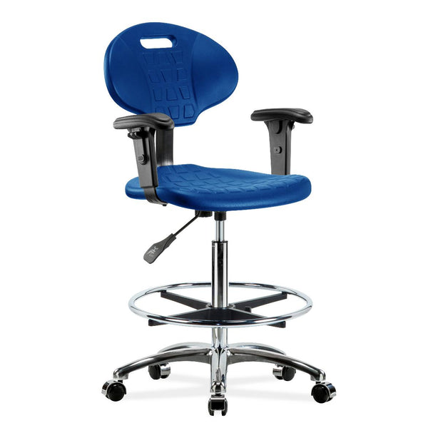 E Com Seatin, Inc. Erie High Bench-Height Chairs TPHBCH-CR-A1-CF-CC-BLU 1.0 Each-MDL-EOCTPCRA1CBLU
