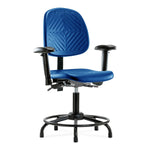 E Com Seatin, Inc. Polyurethane Desk-Height Chairs PDHCH-MB-RT-T1-A1-RG-BLU 1.0 Each-MDL-EOCTT1A1RGBLU