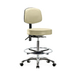 Eo2 Concepts High Bench-Height with Back Vinyl High-Back Bench Stool, Chrome Base - VHBST-CR-T0-CF-CC-8501 - 1 Each