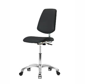 Eo2 Concepts Class 10 Cleanroom Vinyl Medium Bench-Height Chair w / Medium Back CLR-VMBCH-MB-CR-NF-CC-8540 - 1.0 Each