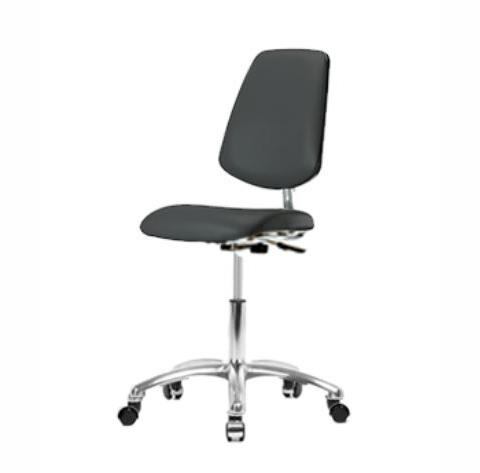 Eo2 Concepts Class 10 Cleanroom Vinyl Medium Bench-Height Chair w / Medium Back - EOLRMMCRNF865