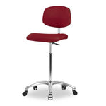 Eo2 Concepts Class 10 Cleanroom Chair, Medium Bench-Height, Vinyl, No Foot Ring, Casters, 20.5" to 28.5", Burgundy - CLR-VMBCH-CR-NF-CC-8569 - 1 Each