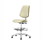 Eo2 Concepts Class 10 Cleanroom Vinyl Medium Bench-Height Chair w / Medium Back CLR-VMBCH-MB-CR-CF-RG-8501 - 1.0 Each