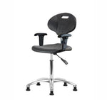 Eo2 Concepts Class 100 Cleanroom Erie PU Medium Bench-Height Chairs CLR-TPMBCH-CR-A1-NF-RG-BLK - 1.0 Each
