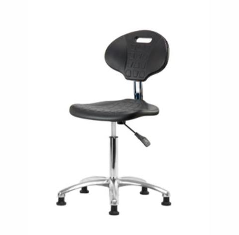 Eo2 Concepts Class 10 Cleanroom Erie PU Medium Bench-Height Chairs CLR-TPMBCH-CR-A0-NF-RG-BLK - 1.0 Each