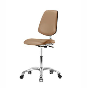 Eo2 Concepts Class 10 Cleanroom Vinyl Medium Bench-Height Chair w / Medium Back CLR-VMBCH-MB-CR-NF-CC-8584 - 1.0 Each