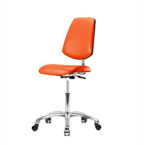 Eo2 Concepts Class 10 Cleanroom Vinyl Medium Bench-Height Chair w / Medium Back CLR-VMBCH-MB-CR-NF-CC-8613 - 1.0 Each
