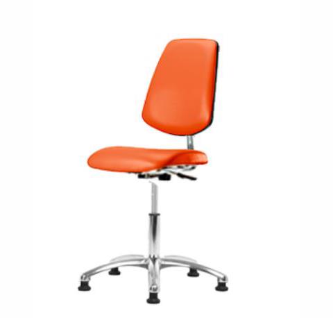 Eo2 Concepts Class 10 Cleanroom Vinyl Medium Bench-Height Chair w / Medium Back CLR-VMBCH-MB-CR-NF-RG-8613 - 1.0 Each