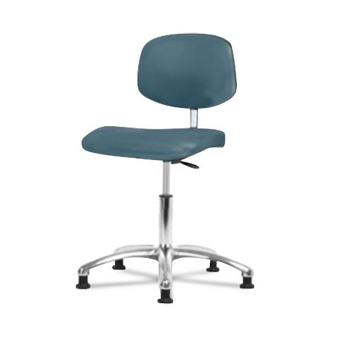 Eo2 Concepts Basic Vinyl Cleanroom Chair, Desk-Height, 18" to 23", Glides, Colonial Blue - CLR-VDHCH-CR-RG-8546 - 1 Each