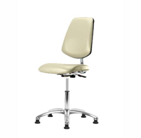 Eo2 Concepts Class 10 Cleanroom Vinyl Medium Bench-Height Chair w / Medium Back CLR-VMBCH-MB-CR-NF-RG-8501 - 1.0 Each