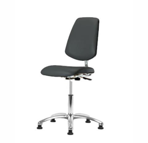 Eo2 Concepts Class 10 Cleanroom Vinyl Medium Bench-Height Chair w / Medium Back CLR-VMBCH-MB-CR-NF-RG-8605 - 1.0 Each