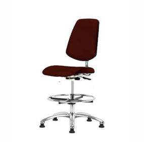 Eo2 Concepts Class 10 Cleanroom Vinyl Medium Bench-Height Chair w / Medium Back CLR-VMBCH-MB-CR-CF-RG-8569 - 1.0 Each