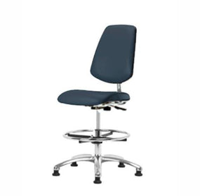 Eo2 Concepts Class 10 Cleanroom Vinyl Medium Bench-Height Chair w / Medium Back - EORVMBMBG8582
