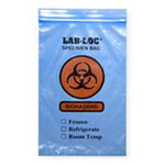 Elkay Plastics Co Reclosable Specimen Transfer Bag with Biohazard Symbol, 3-Wall, Blue Tint, 2 mil Thick, 6" x 9" - EPCB20609BE