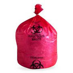 Elkay Plastics CO High-Density Polyethylene Infectious Waste Liner, Red, 14 microns, 31" x 43", 33 gal. - HD33RE - 250 Each