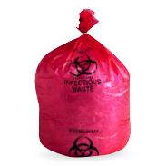 Elkay Plastics CO High-Density Polyethylene Infectious Waste Liner, Red, 14 microns, 31" x 43", 33 gal. - HD33RE - 250 Each