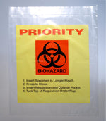 Elkay Plastics Co Inc Elkay Reclosable Priority Specimen Transport Bag LAB21215YT - 1000.0 Each