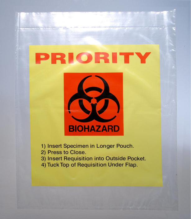 Elkay Plastics Co Inc Elkay Reclosable Priority Specimen Transport Bag LAB21215YT - 1000.0 Each