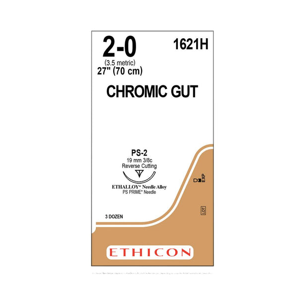 ETHICON Precision Point Chromic Gut Absorbable Suture 1621H 36 Each - MDL-ETH1621H
