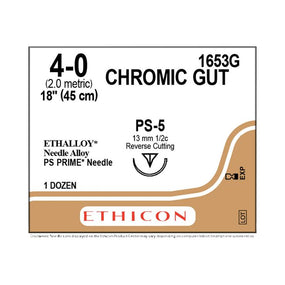 ETHICON Precision Point Chromic Gut Absorbable Suture 1653G 12 Each - MDL-ETH1653G