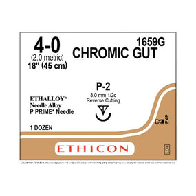 ETHICON Precision Point Chromic Gut Absorbable Suture 1659G 12 Each - MDL-ETH1659G