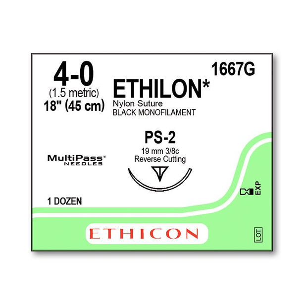 ETHICON Precision Point Nonabsorbable Nylon Monofilament Sutures 1667G 1 Each - MDL-ETH1667GEA