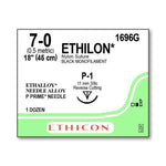 ETHICON Precision Point Nonabsorbable Nylon Monofilament Sutures 1696G 12 Each - MDL-ETH1696G