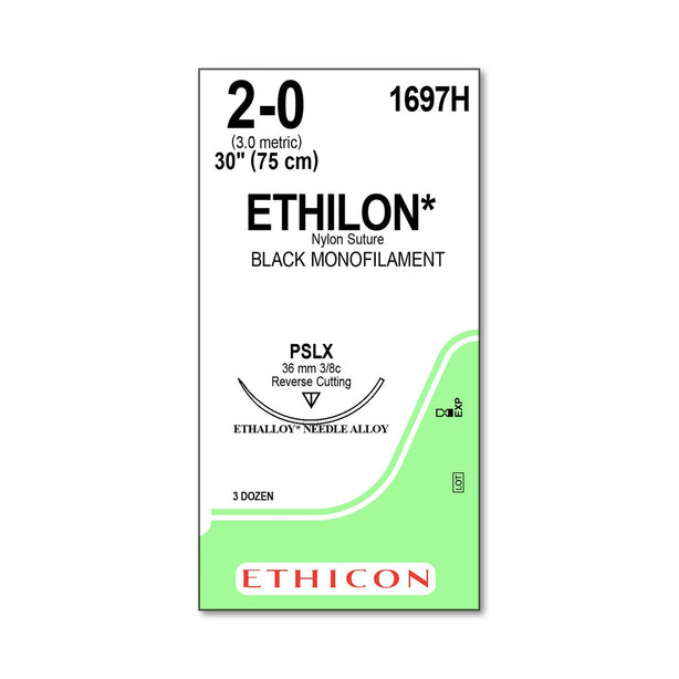 ETHICON Precision Point Nonabsorbable Nylon Monofilament Sutures 1697H 36 Each - MDL-ETH1697H