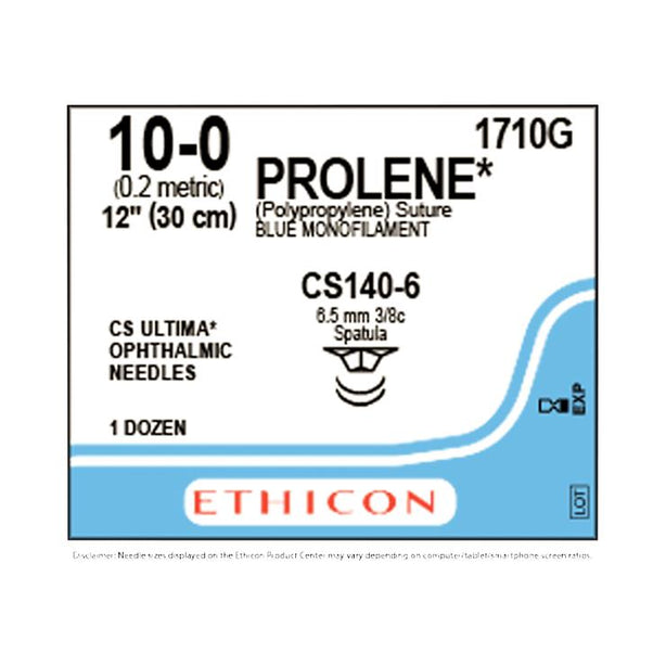 Ethicon Prolene Nonabsorbable Blue Monofilament Sutures 1710G - 12.0 Each - MDL-ETH1710G