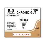 Ethicon Micropoint Spatula Chromic Gut Absorbable Sutures 1731G - 12.0 Each - MDL-ETH1731G