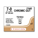 Ethicon Micropoint Spatula Chromic Gut Absorbable Sutures 1744G - 12.0 Each - MDL-ETH1744G