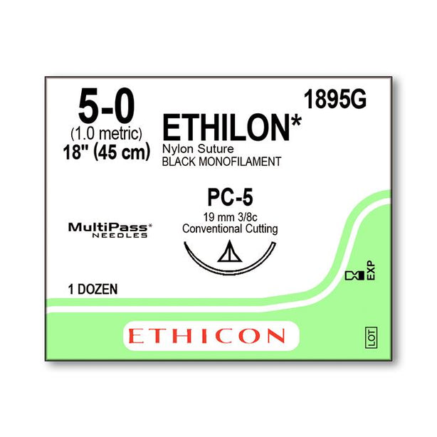 Ethicon Ethilon Nylon Monofilament Sutures 1895G - 12.0 Each - MDL-ETH1895G