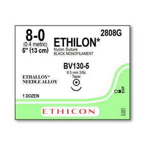 Ethicon Ethilon Taper Point Sutures 2808G - 12.0 Each
