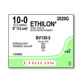 Ethicon Ethilon Taper Point Sutures 2820G - 12.0 Each