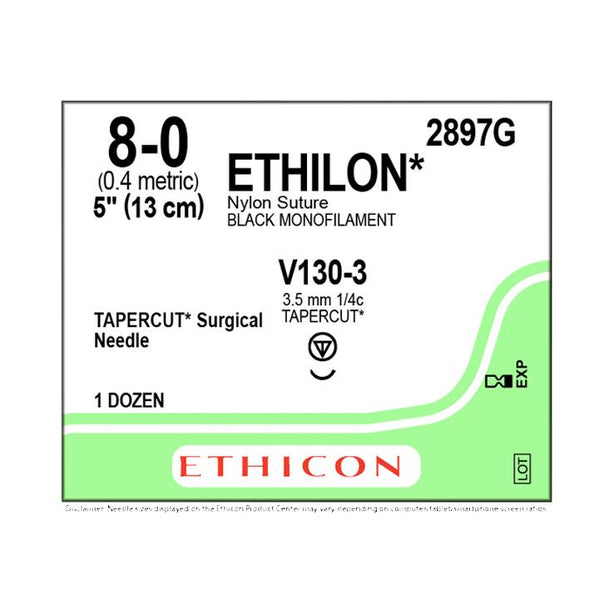 Ethicon Ethilon Taper-Cut Nonabsorbable Sutures 2897G - 12.0 Each