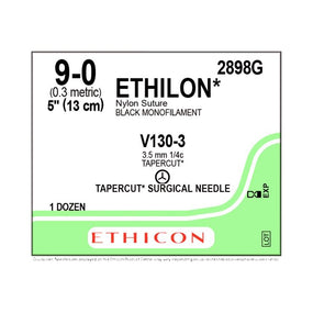 Ethicon Ethilon Taper-Cut Nonabsorbable Sutures 2898G - 12.0 Each
