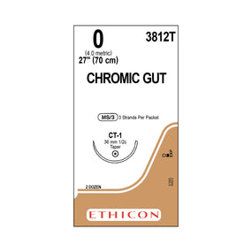 Ethicon Taper Point Chromic Gut Absorbable Suture 3812T - 24.0 Each - MDL-ETH3812T