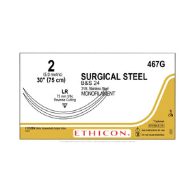 Ethicon Reverse-Cutting Stainless-Steel Nonabsorbable Sutures 467G - 12.0 Each - MDL-ETH467G