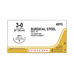 Ethicon Reverse-Cutting Stainless-Steel Nonabsorbable Sutures 497G - 12.0 Each - MDL-ETH497G