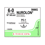 ETHICON Nurolon Precision Cosmetic Nonabsorbable Sutures 5666G 12 Each - MDL-ETH5666G