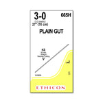 ETHICON Straight Cutting Plain Gut Absorbable Sutures 665H 36 Each-MDL-ETH665H