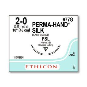 Ethicon Ethicon Perma-Hand Silk Suture 677G - 12.0 Each