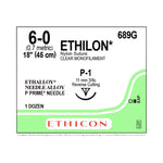ETHICON Precision Point Nonabsorbable Nylon Monofilament Sutures 689G 12 Each - MDL-ETH689G