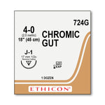 Ethicon Reverse-Cutting Chromic Gut Absorbable Sutures 724G - 12.0 Each