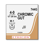 Ethicon Reverse-Cutting Chromic Gut Absorbable Sutures 744G - 12.0 Each